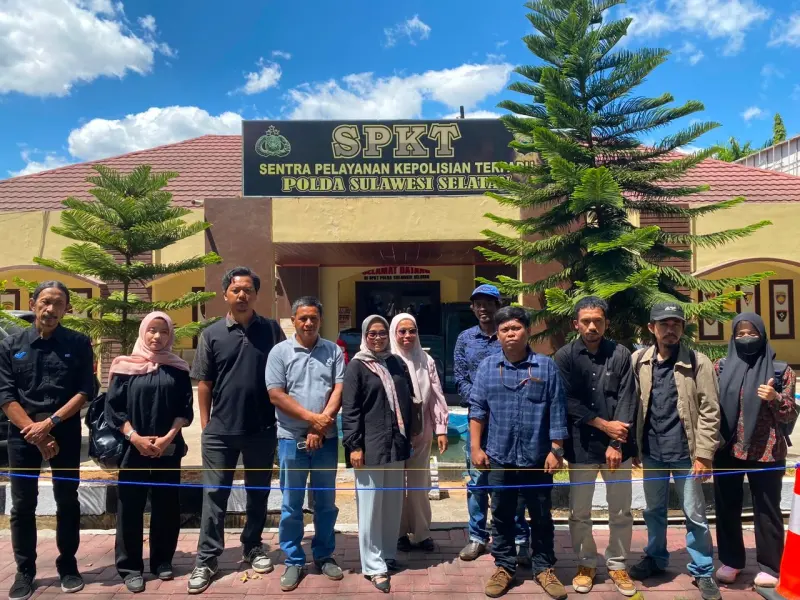 Kekerasan Penggusuran Paksa Proyek Strategis Nasional: Petani Laoli dan Pendamping Hukum Laporkan Aparat ke Polda Sulsel