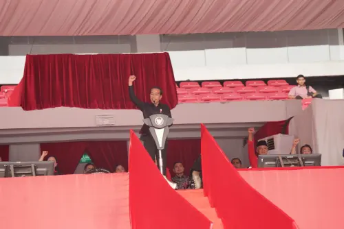Presiden Joko Widodo Menyampaikan Pesan Kebangsaan dalam Pidatonya pada Acara Puncak Peringatan Bulan Bung Karno di GBK