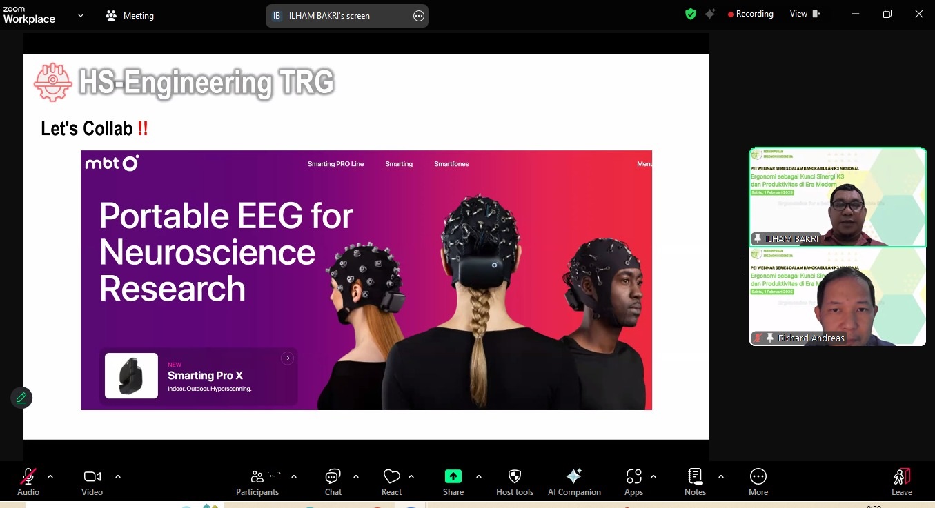 PEI Korwil Sulampapua Gelar Webinar: Sinergi Ergonomi, K3, dan Produktivitas di Era Modern