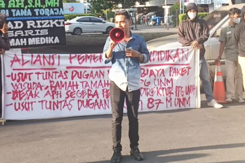 Demo Jilid 2, Aliansi Pemerhati Pendidikan Sulsel: Bongkar Dugaan Pungli dan Korupsi di UNM! 
