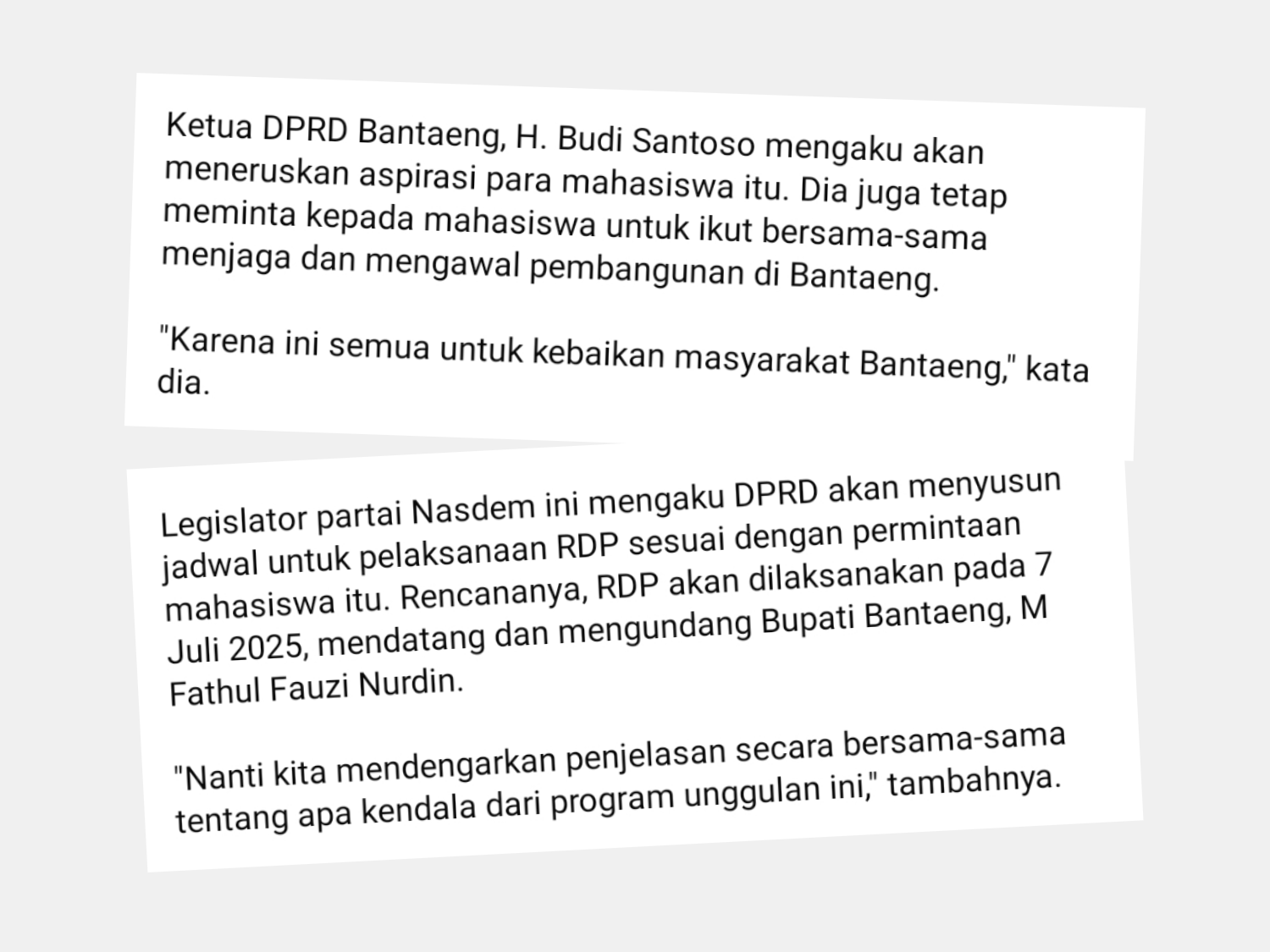 Janji RDP Gagal, DPRD Bantaeng Dinilai Tukang PHP