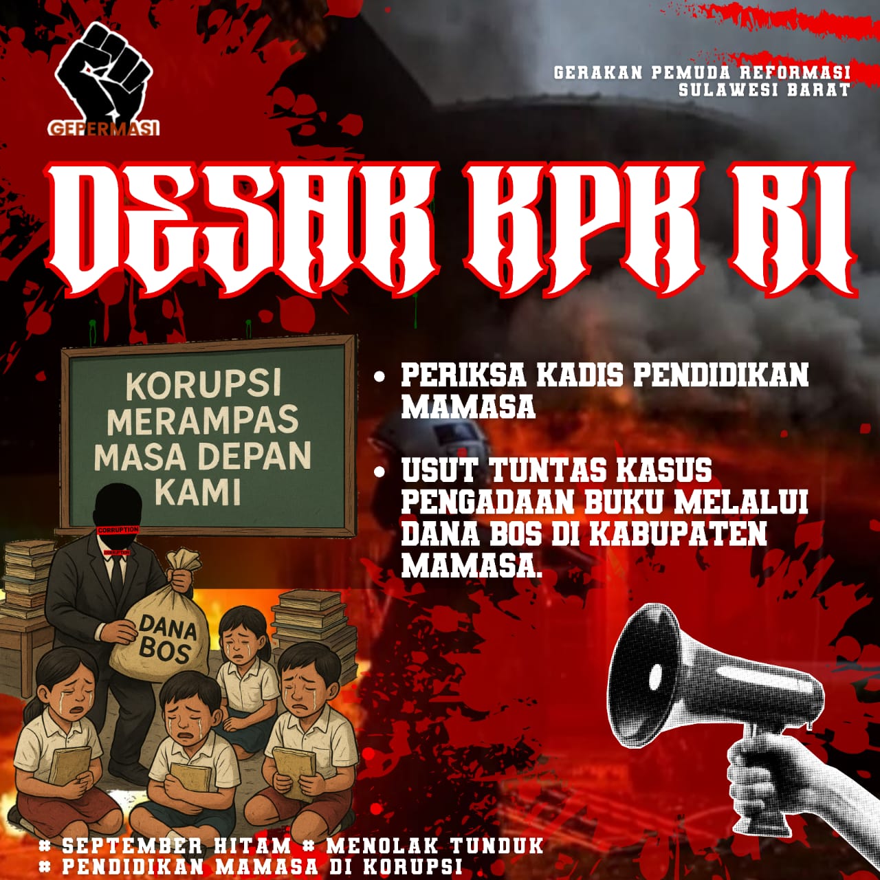 Buntut Dugaan Korupsi Pengadaan Buku Melalui Dana BOS, Gepermasi Desak KPK Periksa Kadis Pendidikan Mamasa
