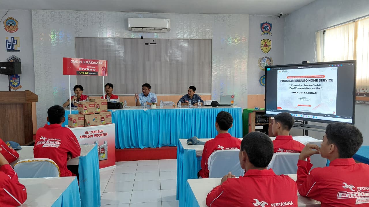 Dorong Kesiapan SDM Otomotif, Pertamina Lubricants Perkuat Praktik Vokasi di SMKN 3 Makassar