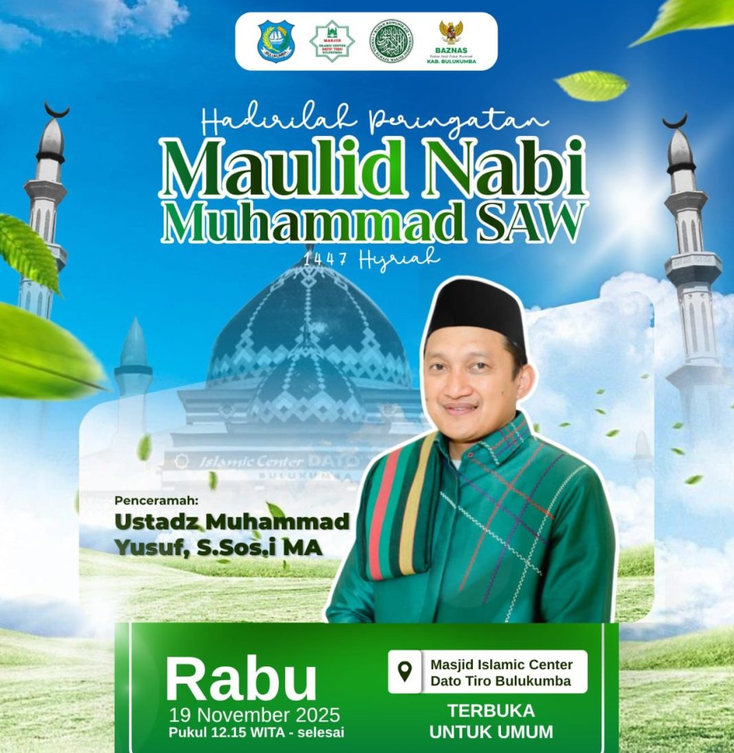 Dinanti Warga, Ustadz Muhammad Yusuf Hadir di Bulukumba untuk Tausiyah Maulid Nabi 1447 H Dilengkapi Rangkaian Festival Kuliner dan Seminar